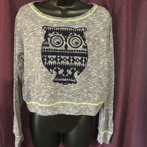 Owl crop sweater